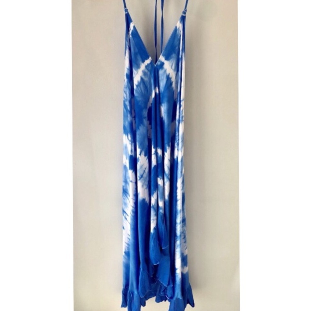 Indie Soul tie dye silk hi lo maxi dress